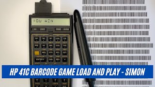 HP 41C Calculator Load and Play Barcode Simon Game Using 82153A Wand