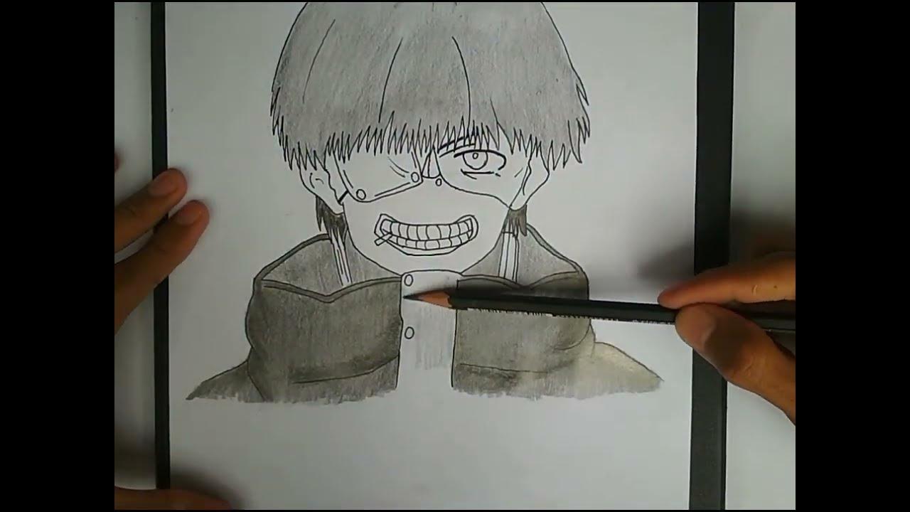 Menggambar Anime Ken Kaneki-Tokyo Ghoul||Anime Drawing - YouTube