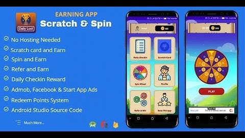 Free Earning App Source code /SCRATCH & SPIN TO WIN  (ADMOB, FACEBOOK, START APP ADS)