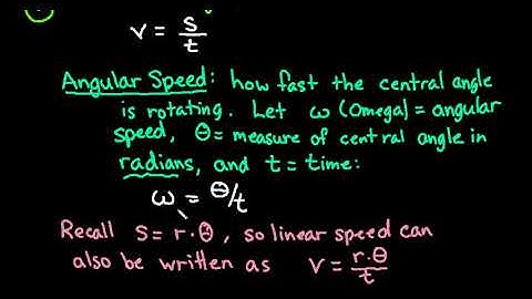 Linear and Angular Speed Formulas