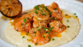 Quick & Easy Lemon Garlic Shrimp & Grits Recipe