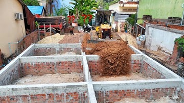 Perfect Processing Landfill Into Foundation House by Bulldozer Komat