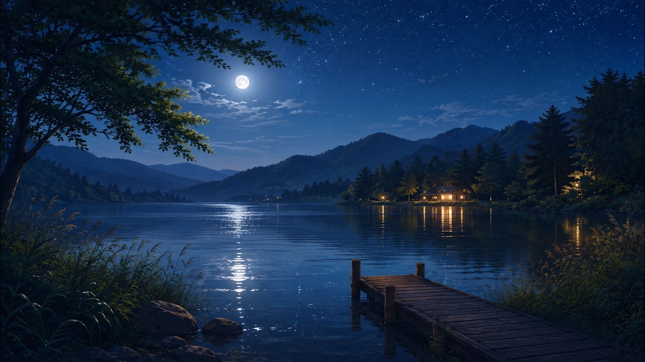 月明かりの湖畔で眠る 🌙 静かな夏の夜の睡眠用BGM | Japanese Lake