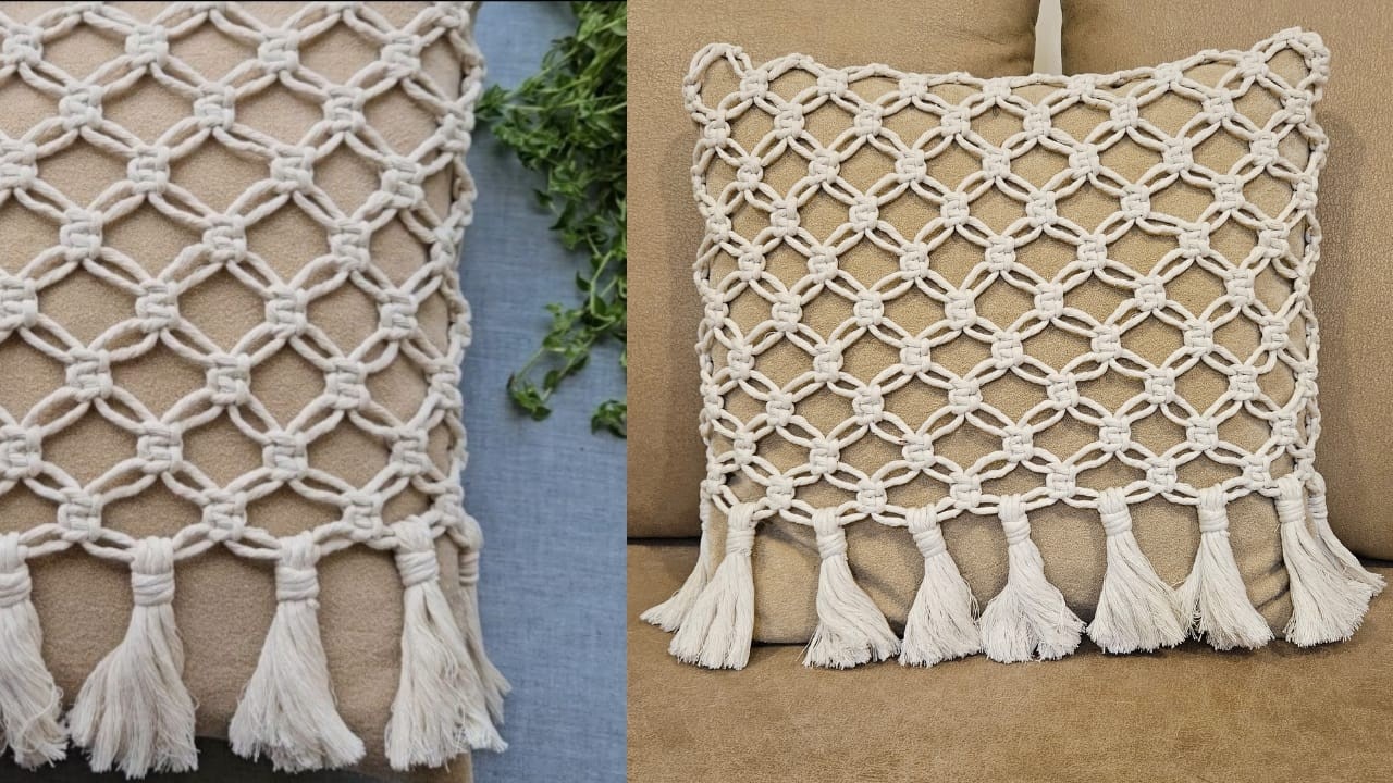 How To Make Macramé Cushion Cover | Step by Step Tutorial | DIY | Easy
