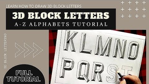 3D Block Letters Easy Tutorial | How to draw 3D Letters A-Z | Block Lettering | 3D Alphabet writing