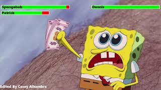 Spongebob \& Patrick vs. Dennis with healthbars