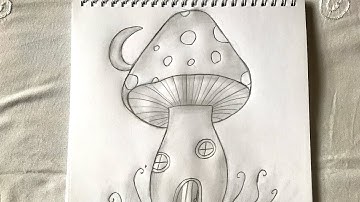 How to Draw a Magical Mushroom House | Step-by-Step Tutorial 🍄🌙