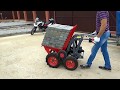 Самоходная тележка думпер Мотомул перевозит брусчатку весом 450 кг.