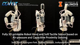3D printable Robot Hand and Tactile Sensor based on Air-pressure and Capacitive Proximity Sensing