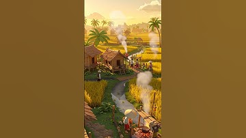 In a small Khmer village, life begins with the rising sun🌾 #3DAnimation #NatureVillage #VideoShorts