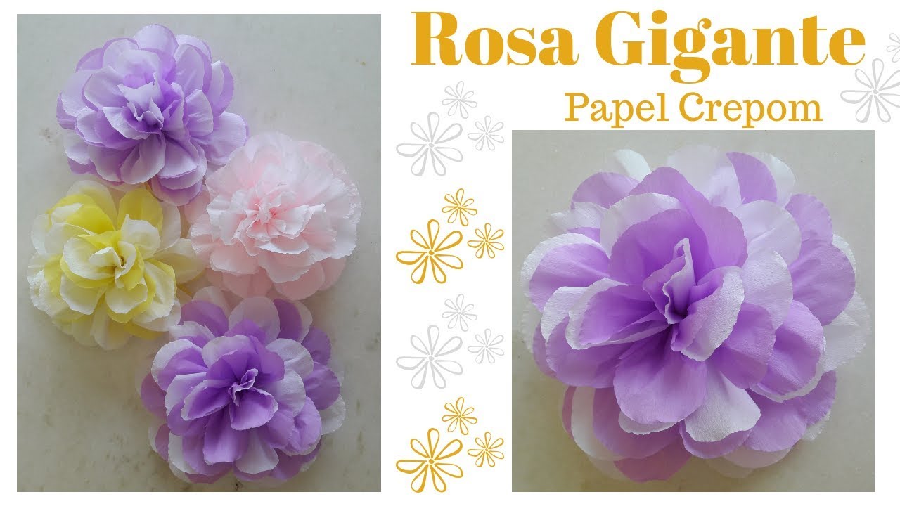 Diy Rosa Gigante c/ 02 Cores de Papel Crepom (Flor de Crepom p/ Decoração de  Festa) - thptnganamst.edu.vn