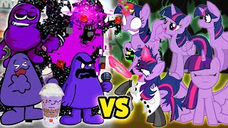 Grimace Shake VS Twilight Sparkle ALL PHASES | Friday Night Funkin' - FNF Purple Characters