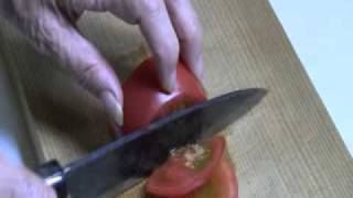 特別黒打菜切り包丁【先尖り　両刃】　刃渡り　１７ｃｍ