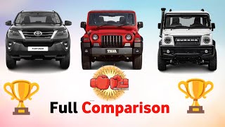 Fortuner Vs Thar Vs Gurkha किसमें है ज्यादा Power | Fortuner | Thar | Force  Gurkha