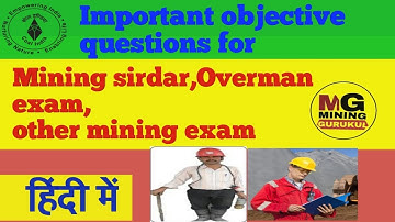 Important questions for mining sirdar || Overman exam| MINING GURUKUL|