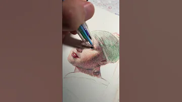 Drawing Famous Paintings Using Only A 4 Color Ballpoint Pen Art Pendrawing Ballpointpen Viral 