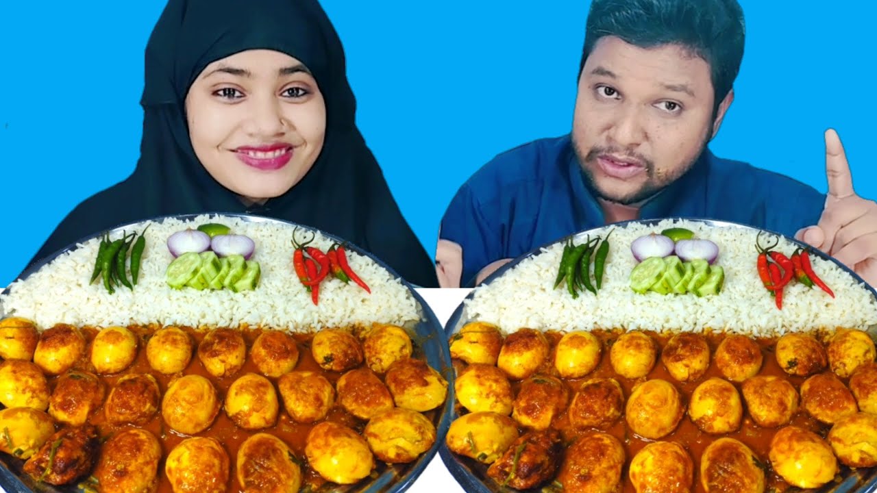 Spicy Egg Curry And Rice Eating Challenge Egg Eating Competition R+B Vlog YouTube
