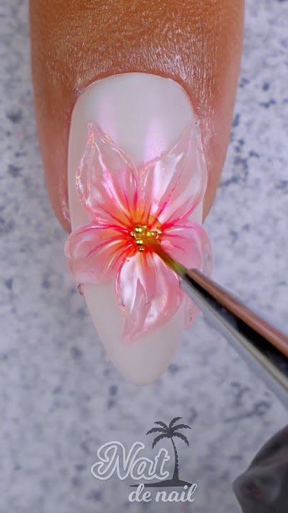 Trending 3D flower Nail Art Reel #uñas #nails #beautynails #nailart2024 #summernails