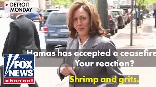 'Shrimp and grits'?: Kamala Harris gives bizarre answer to ceasefire question