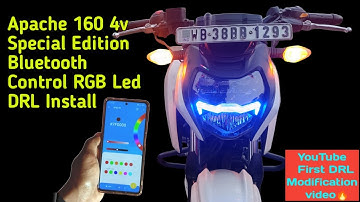 Apache 160 4v Bluetooth Control RGB Led DRL Install | rtr 160 4v DRL modifications |
