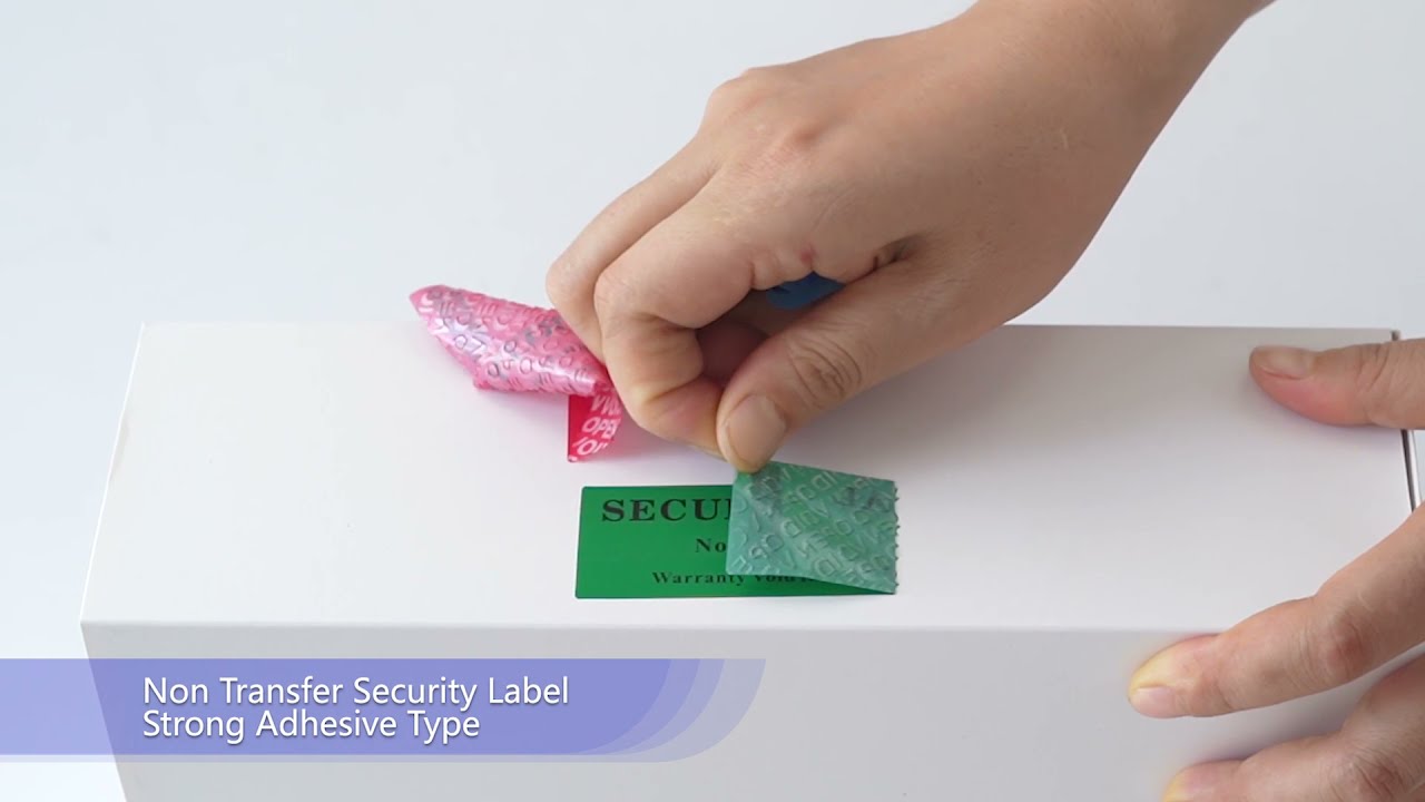Non Transfer Security Label Strong Adhesive Type