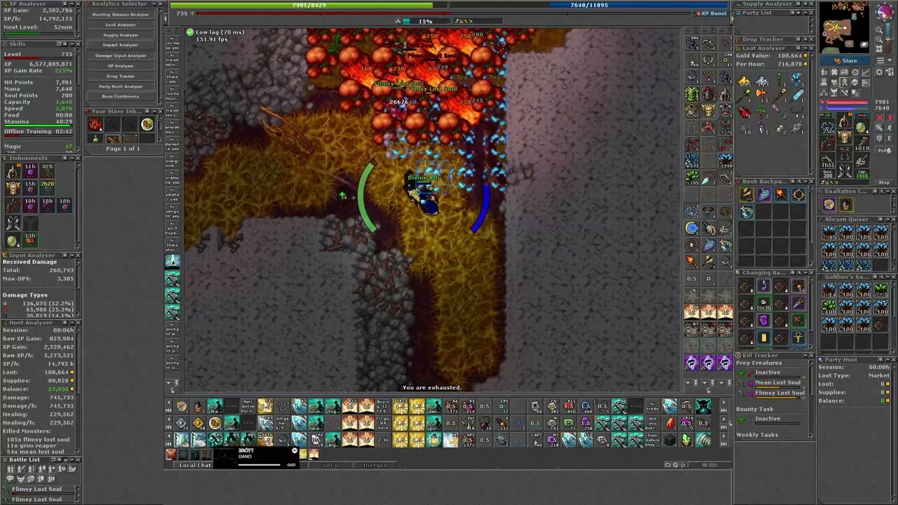 Tibia | 735 RP | Flimsy Venore | 9.05kk/h Raw Peak (revisit) | Raw Recording
