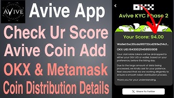 Avive App Check Ur Score Avive Coin Add Process Okx & Metamask | Coin Distrubution Details
