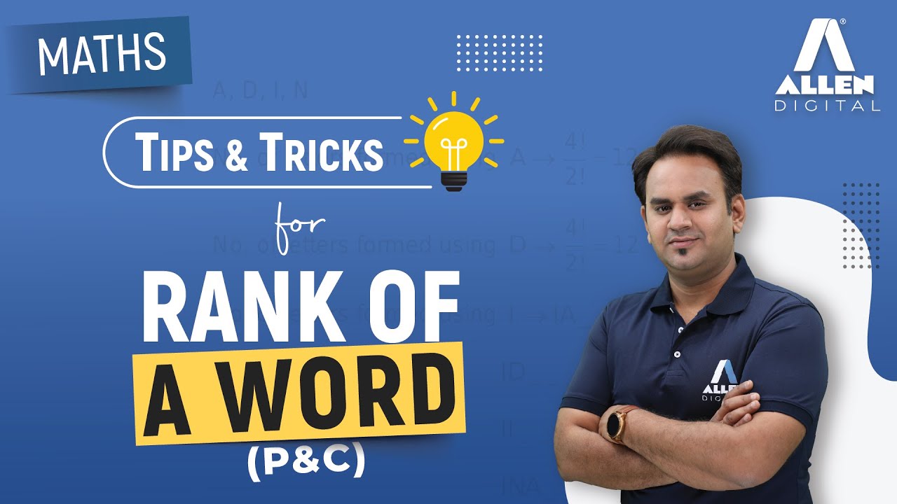 Rank Of A Word Permutation And Combination ️ Tips and Tricks 🌟
