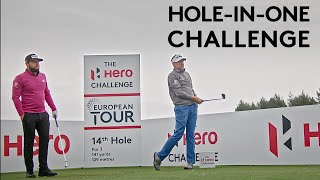 Ian Poulter & Tyrrell Hatton try to make a holeinone with 50 balls | Hero Challenge