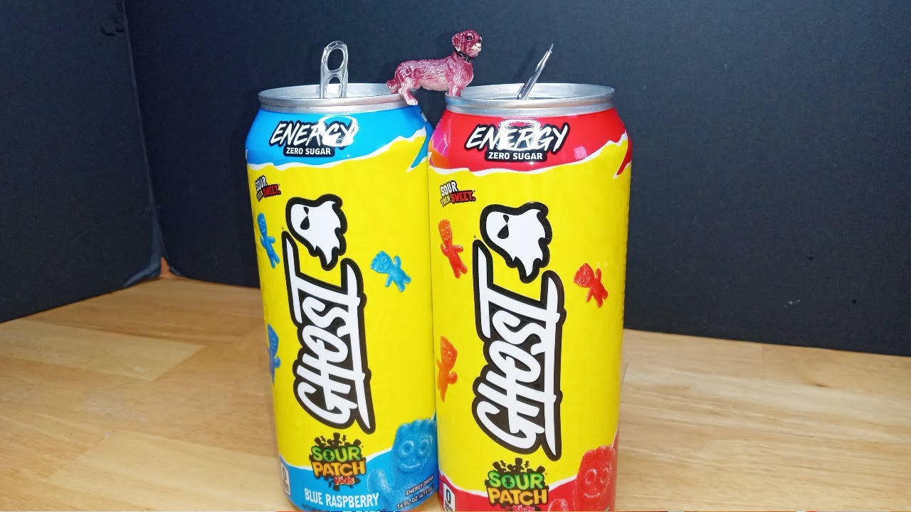 Unboxin Doxin Ghost Sour Patch Kids Energy Drink Blue Raspberry And