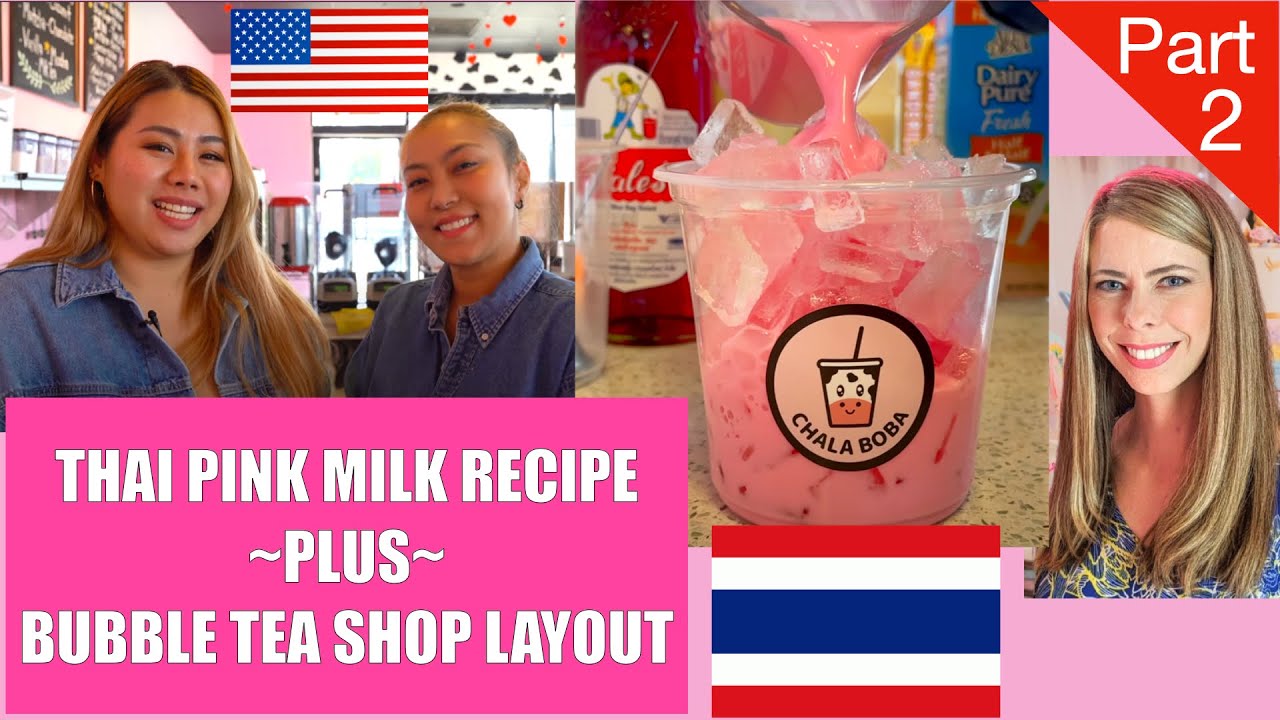 How to Make Pink Milk & Design a Bubble Tea Shop Layout - YouTube