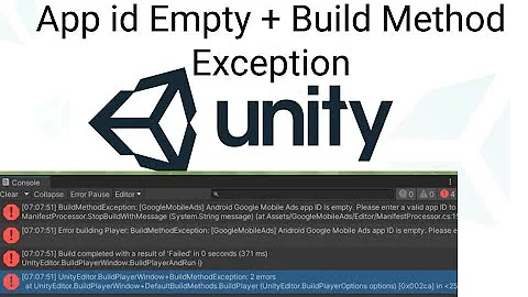 unity editor build player window error, build method exception unity 2 errors Android app id empty