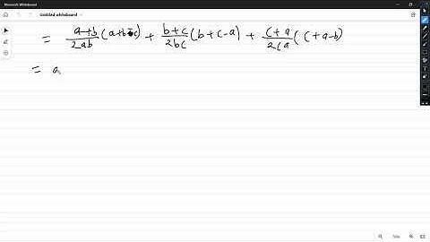 Simplify (a+b)(a+b-c)/2ab + (b+c)(b+c-a)/2bc + (c+a)(c+a-b)/2ca