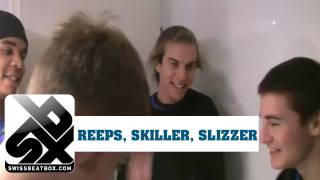 Skiller, Reeps1 and Slizzer at Pepouni's toilet, solo beatbox sesh