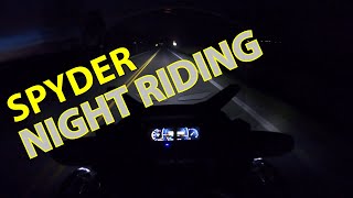 Riding the Can Am Spyder RT Limited At Night