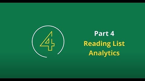 Using the New Reading List Service Part 4: Reading List Analytics