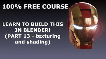 Blender tutorial Iron Man free course part 13 texturing and shading