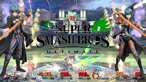 Super Smash Bros. Ultimate - Gameplay - 8 player smash with Byleth