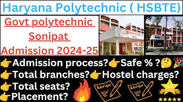GP Sonipat College Review// Haryana Polytechnic College Admission// Govt Polytechnic College Sonipat