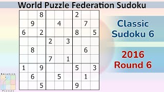 WPF Sudoku 2016 Round 6 - Classic Sudoku 6 screenshot 5