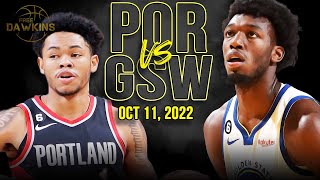 Den State Warriors Vs Portland Trail Blazers Full Game Highlights Oct 11, 2022 Freedawkins
