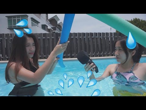 ASMR IN THE POOL 💧 💦 w/sister