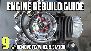 Remove flywheel and stator, ignition  - Vespa LML Engine rebuild tutorial Part 9