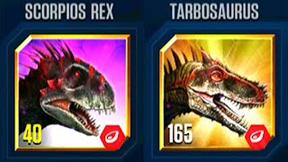 SCORPIOS REX VS TARBOSAURUS | JURASSIC WORLD THE GAME