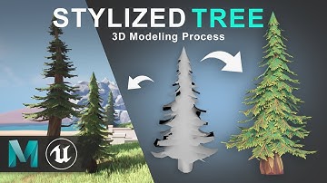 Making a 3D stylized tree / Maya / Zbrush / Unreal Engine 5