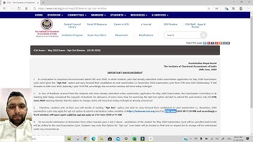 Extension in OPT Out Scheme of ICAI - 27th June 2020