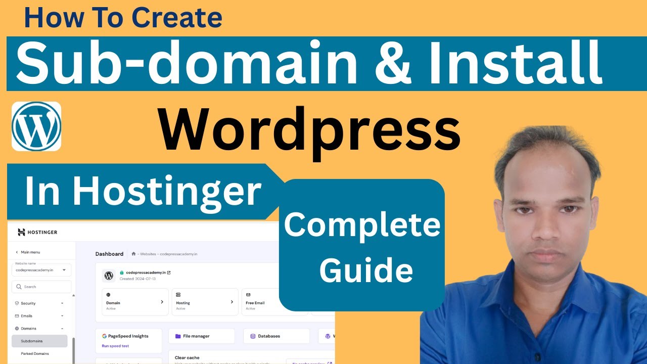 How Create Subdomain and How to Install WordPress in Hostinger - YouTube