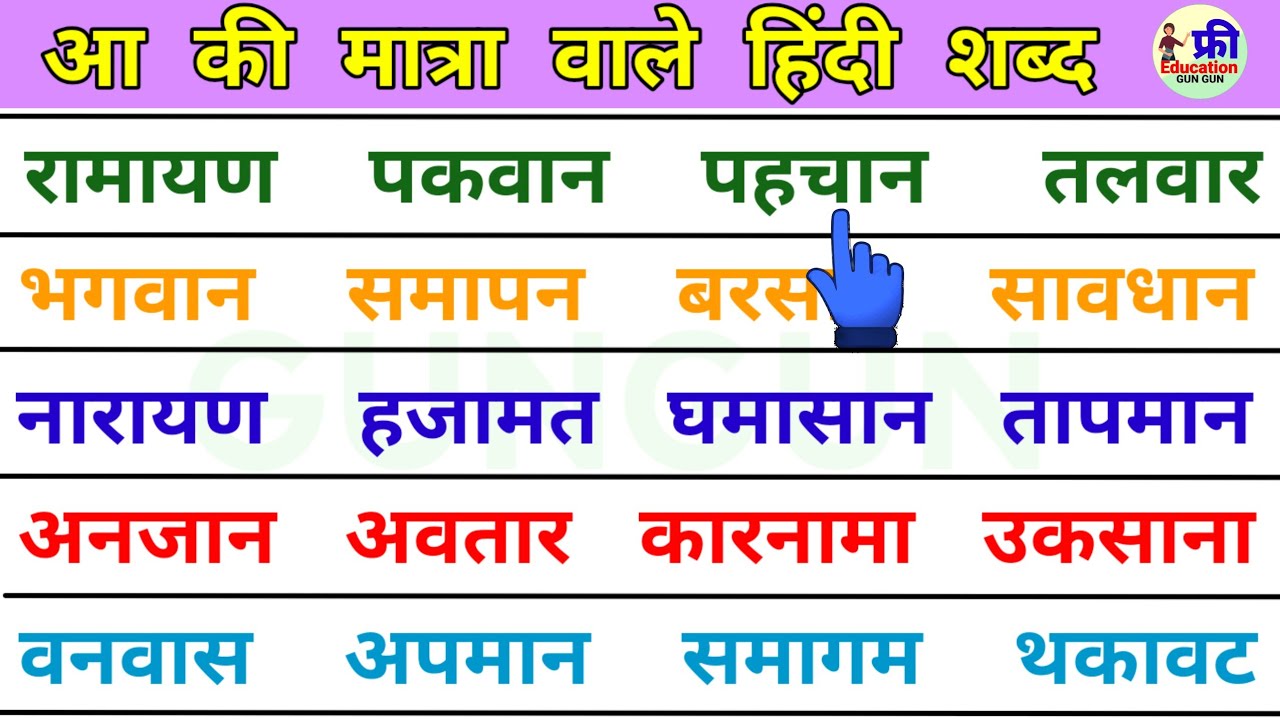 आ की मात्रा वाले शब्द | four letter words | हिंदी पढ़ना कैसे सीखें | hindi padhna kaise sikhe #hindi