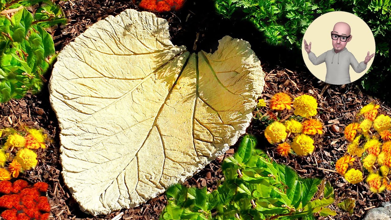 XXL Concrete Garden Decoration - DIY - Bird Bath as Leaf