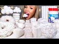 ASMR WHITE FOOD, CHOCOLATE COVERED OREOS, MARSHMALLOW FLUFF, COCONUT DESSERT, MUKBANG 먹방 HUNNIBEE